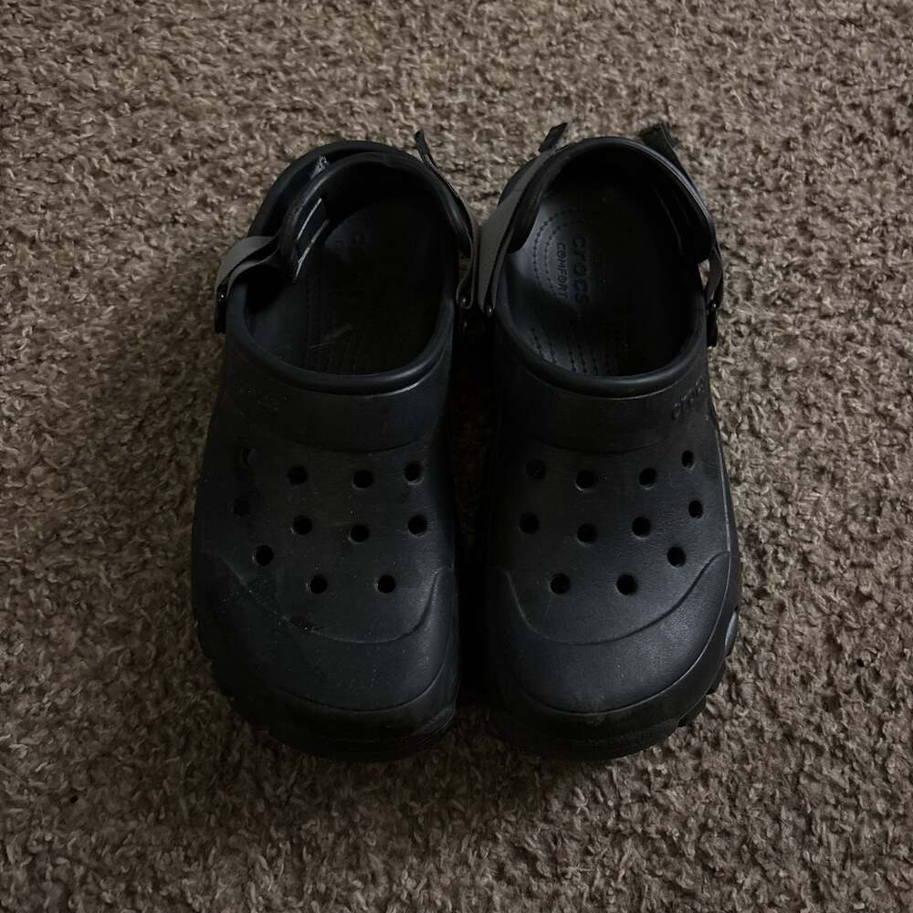 Crocs Classic All-Terrain Black Clogs with Adjustable Strap